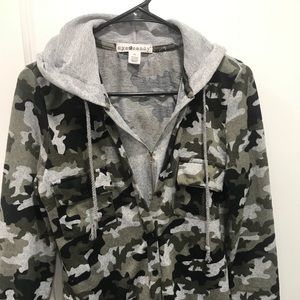 Camo zip and button up.